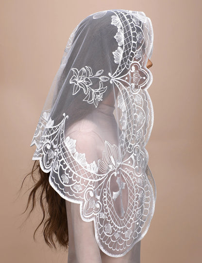 Lily Flower Cross Veil