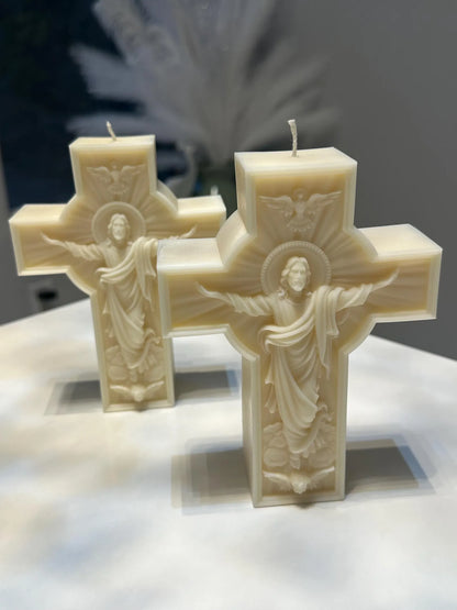 Jesus crucifix candle