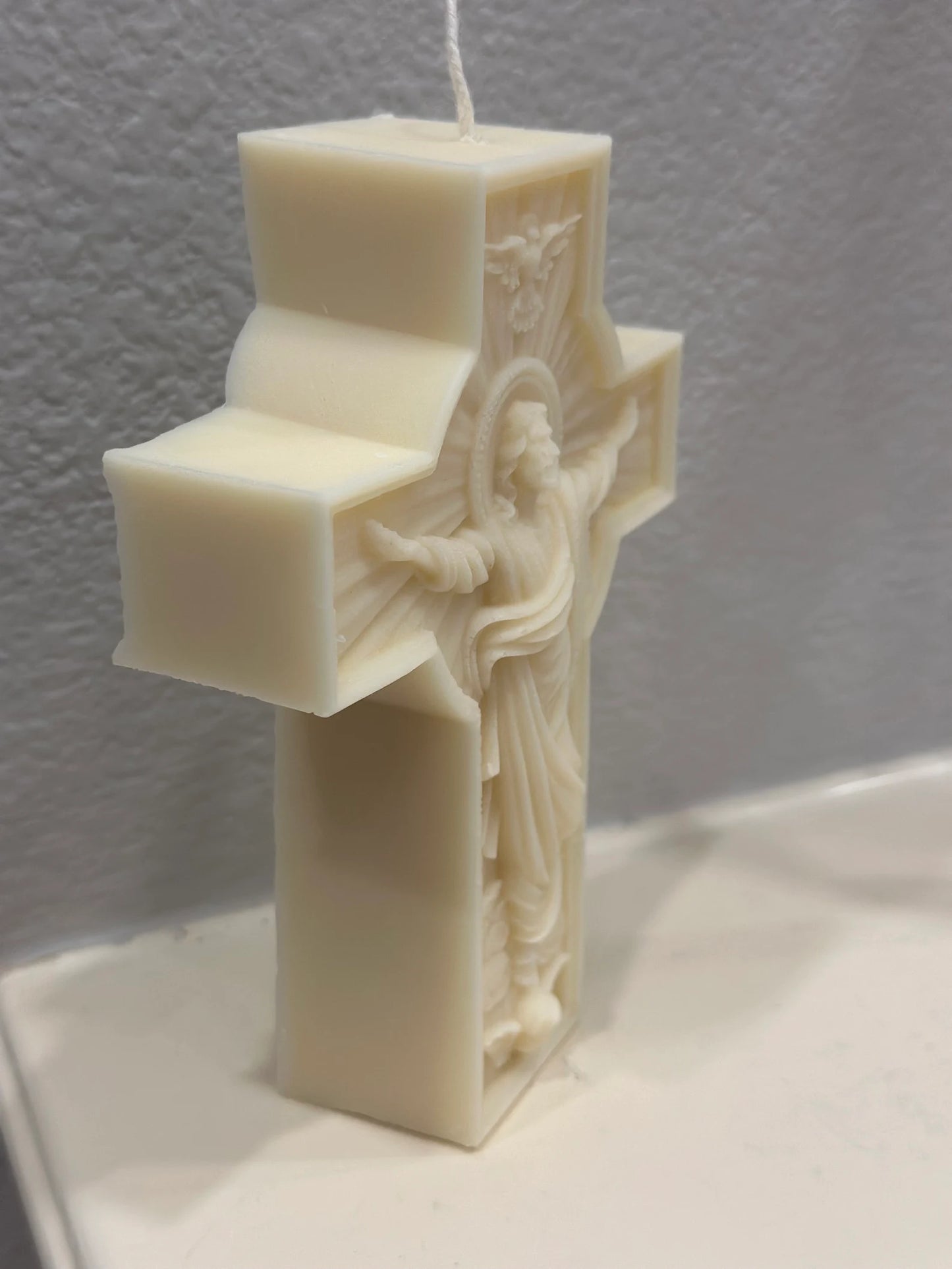 Jesus crucifix candle