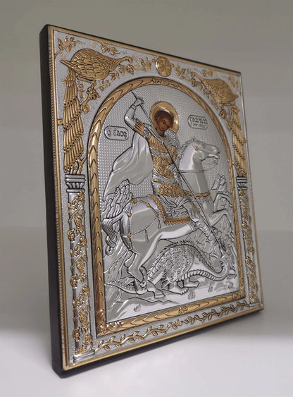 Saint George silver icon